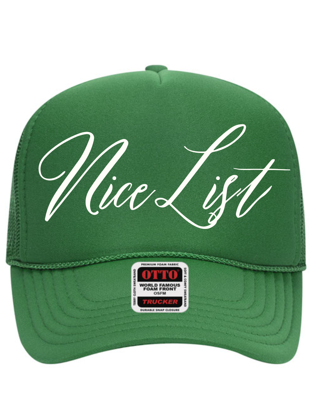 Nice List Embroidered OTTO 5 Panel Mid Profile Baseball Cap