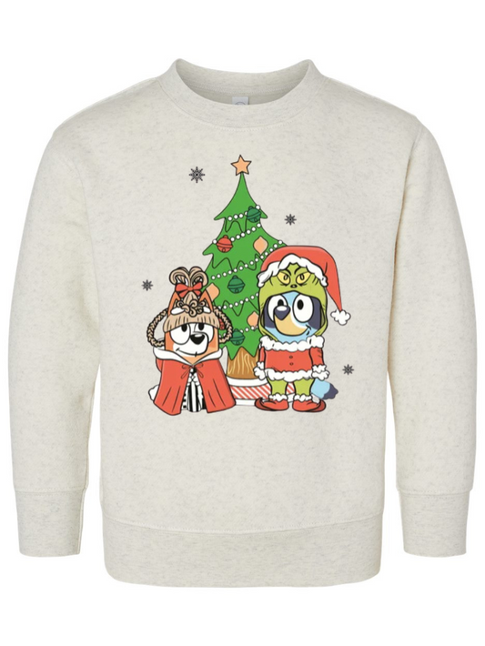 Bluey Christmas Graphic Toddler Or Kid Crewneck Sweatshirt