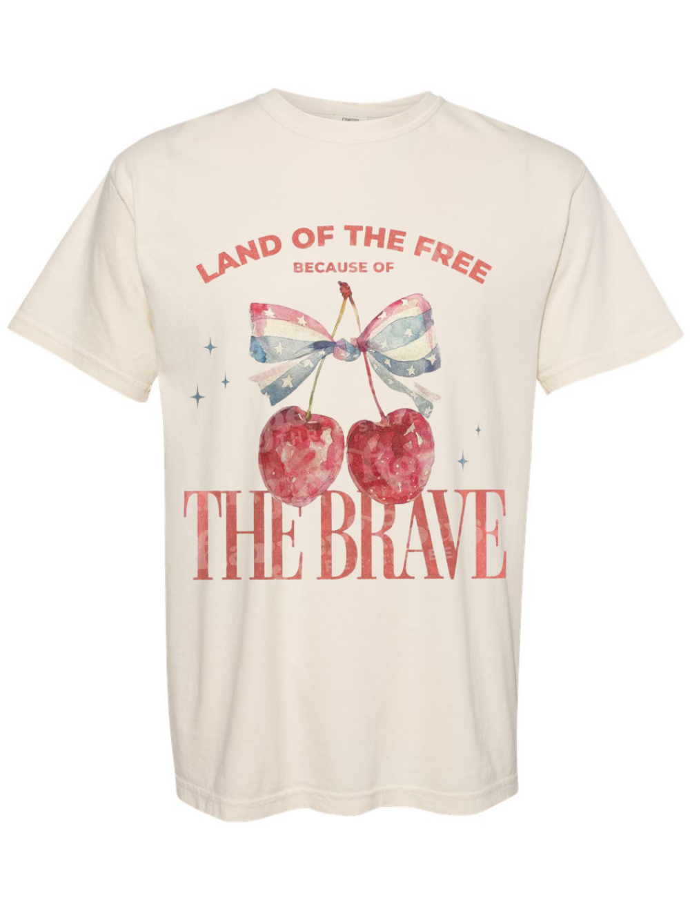 Land Of The Free America Cherries Printed Comfort Colors Graphic T-Shirt