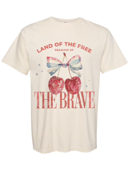 Land Of The Free America Cherries Printed Comfort Colors Graphic T-Shirt