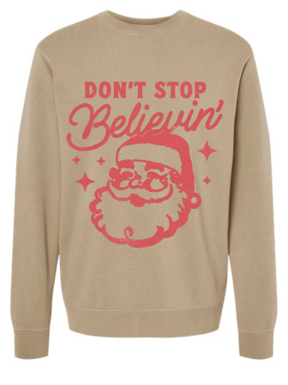Don't Stop Believin' Printed Washed Graphic Tee or Crewneck