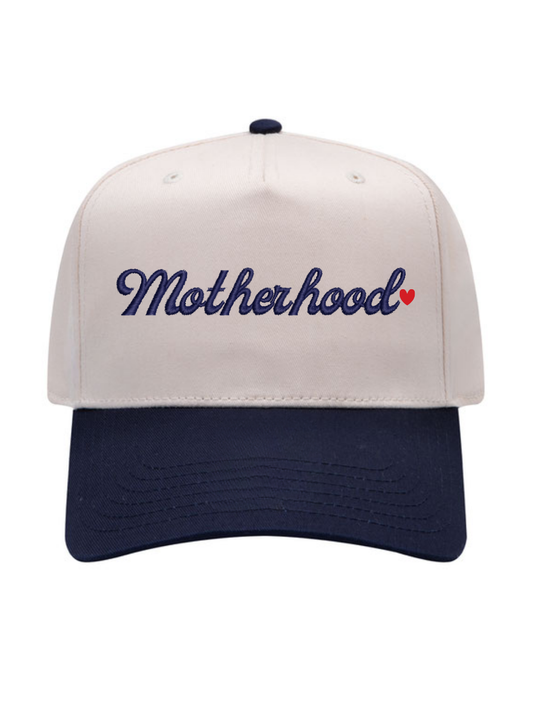 Motherhood Heart Embroidered Trucker Hat