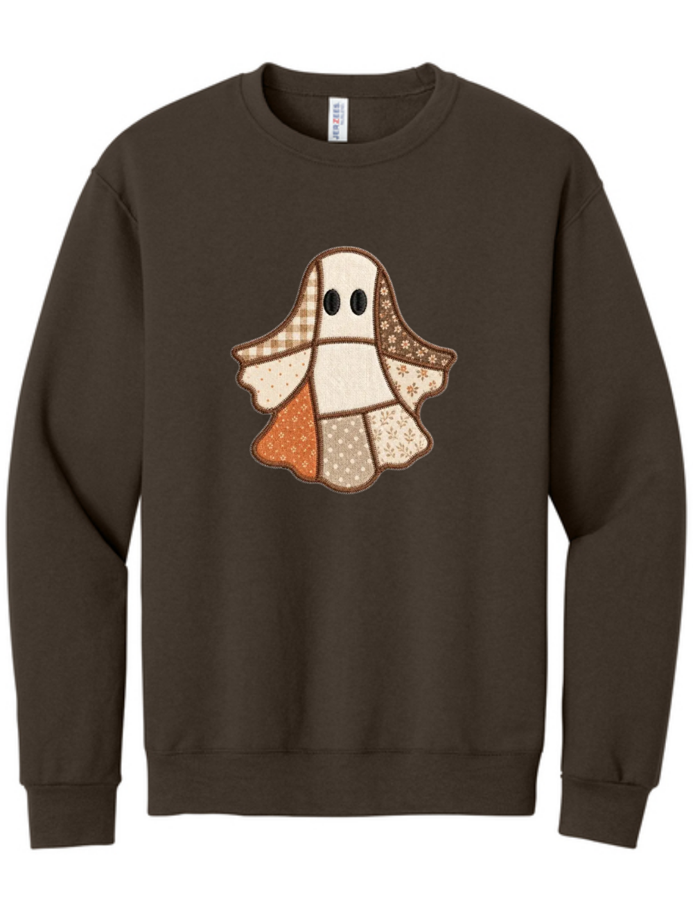 Patchwork Ghost Appliqué Embroidered Crewneck Sweatshirt
