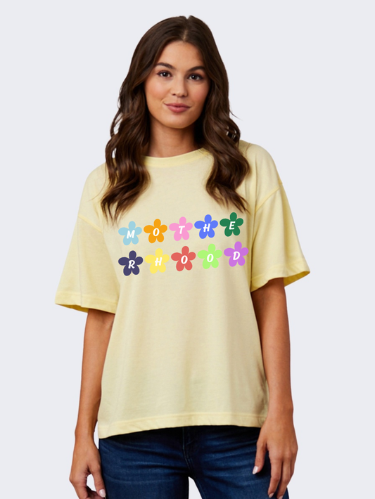 Motherhood Groovy Floral Graphic Enza Printed Boxy Tee