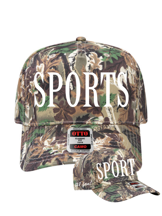 Sports #1 Fan Embroidered Camo Otto Trucker Hat