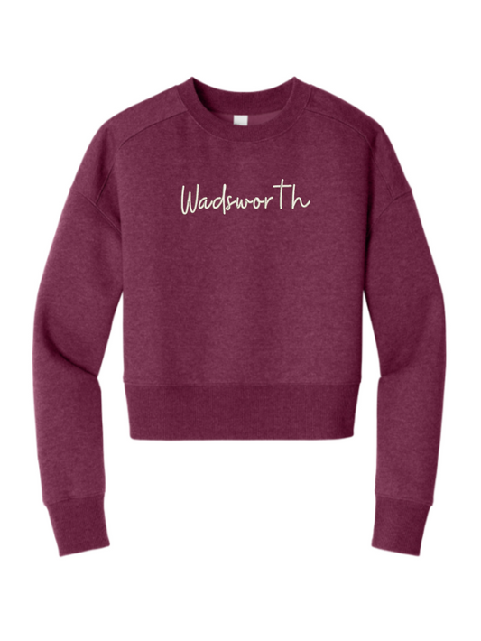 Wadsworth Script Embroidered Hoodie or Crewneck