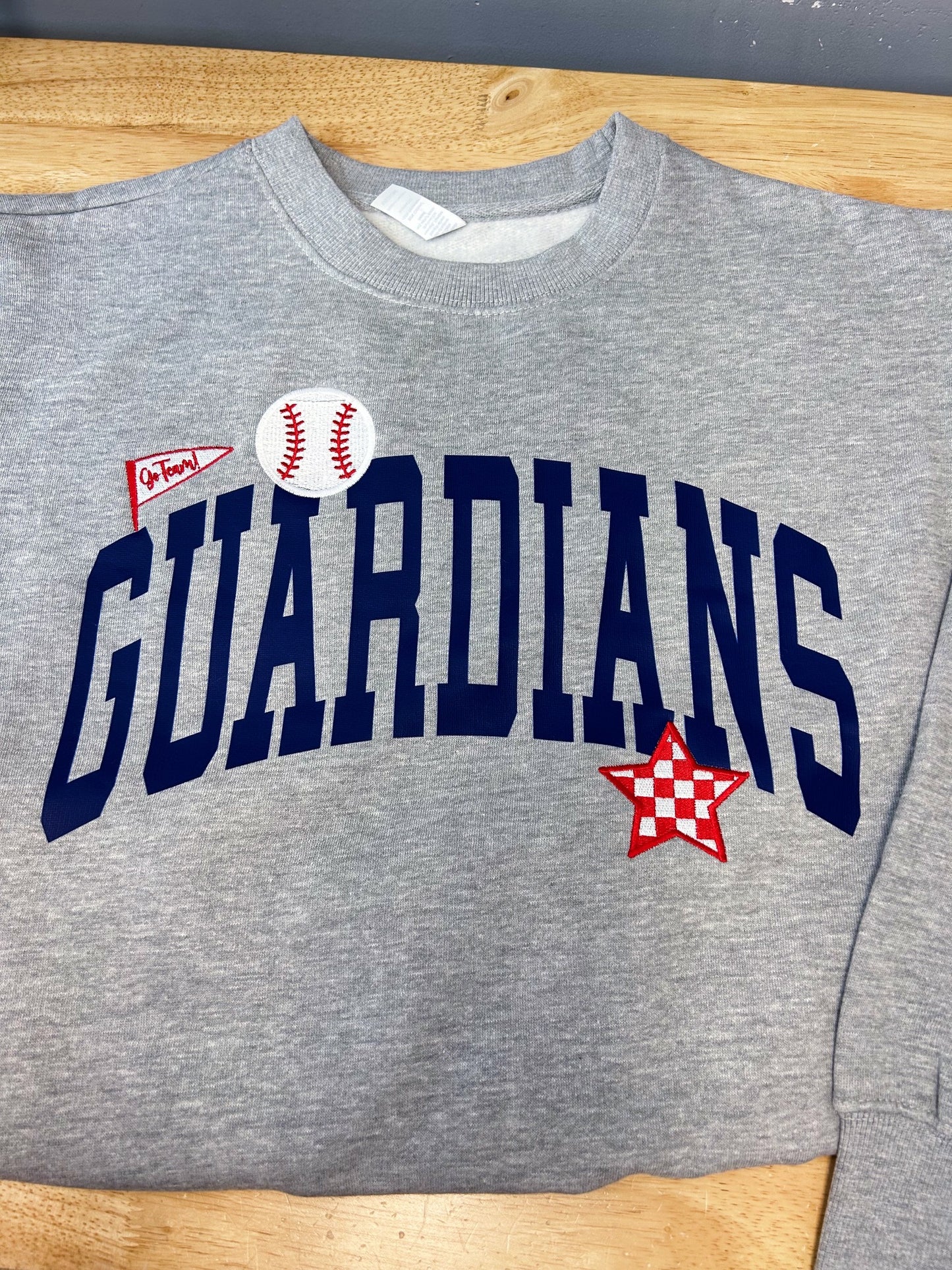 Make It Yours City or Team Printed + Embroidered Icons Boxy Crewneck Sweatshirt