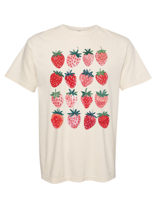 Strawberry Watercolor Comfort Colors Graphic T-Shirt