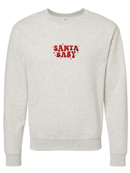 Santa Baby Embroidered Crewneck Sweatshirt