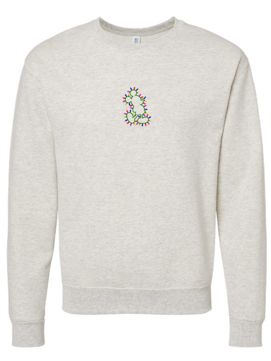 Christmas Lights Mickey Mouse Embroidered Crewneck Sweatshirt