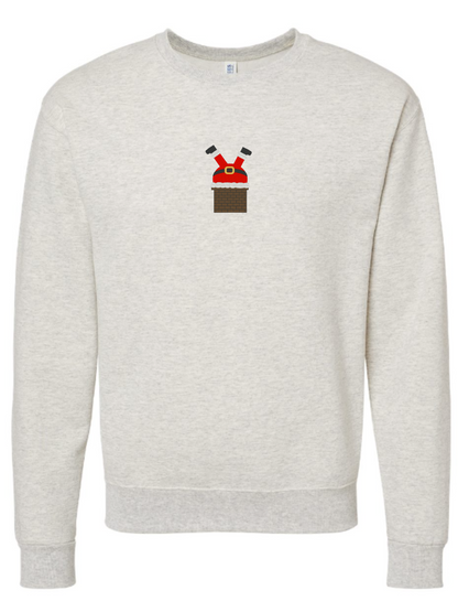 Santa Chimney Embroidered Crewneck Sweatshirt