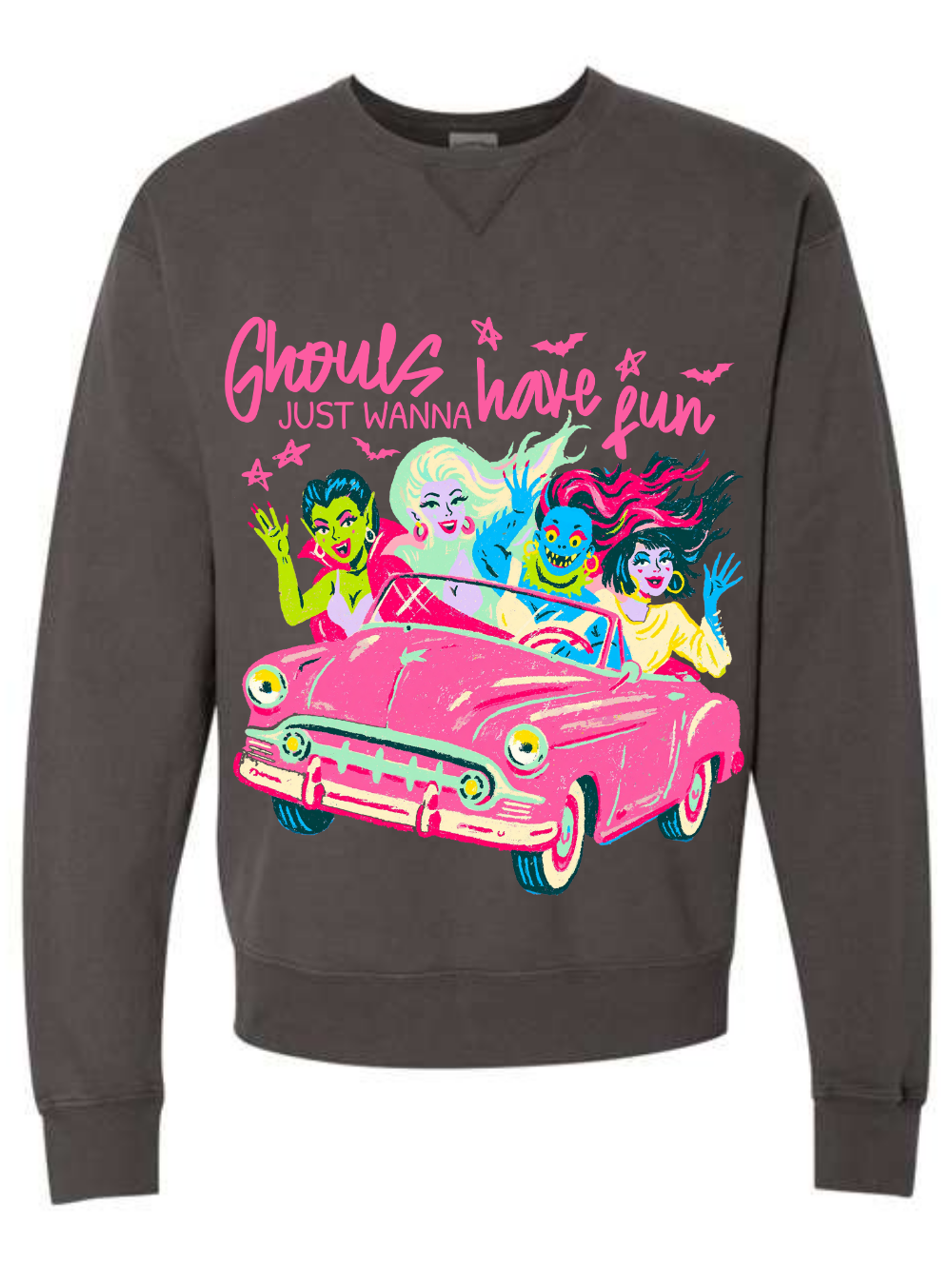 Ghouls Just Wanna Have Fun Graphic Comfort Wash Crewneck Sweatshirt