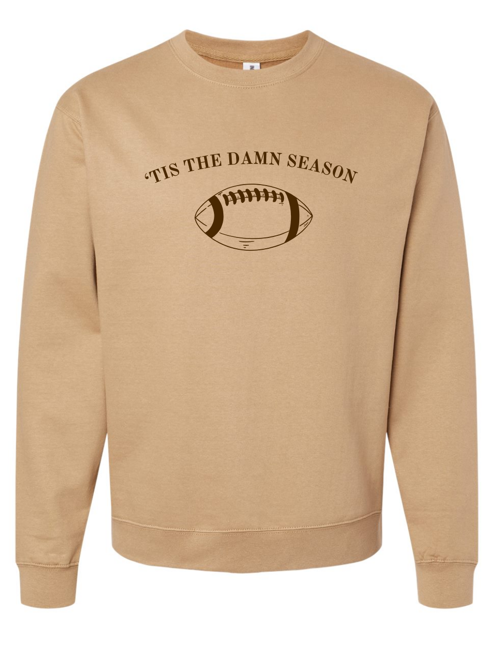 'Tis The Damn Season Football Embroidered Crewneck Unisex Fall Sweatshirt