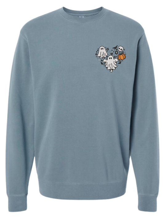 Ghost Heart Embroidered Sweatshirt