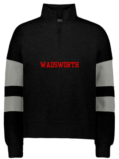 Wadsworth Embroidered Women's Fleece Sport Stripe Quarter-Zip Pullover