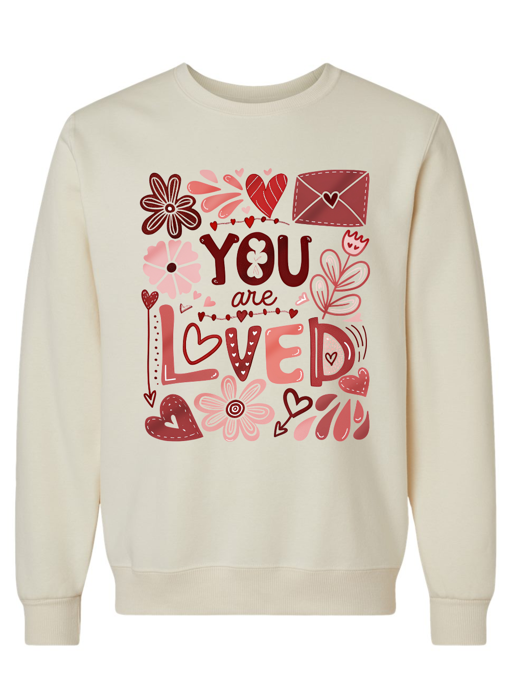 You Are Loved Graphic Fleece Crewneck Sweatshirt