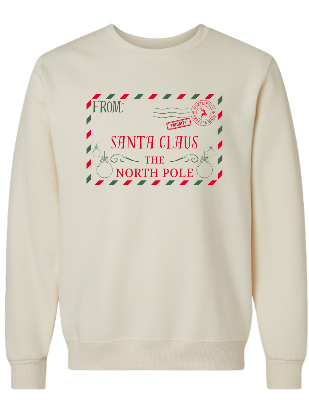 Santa Mail Embroidered Crewneck Sweatshirt