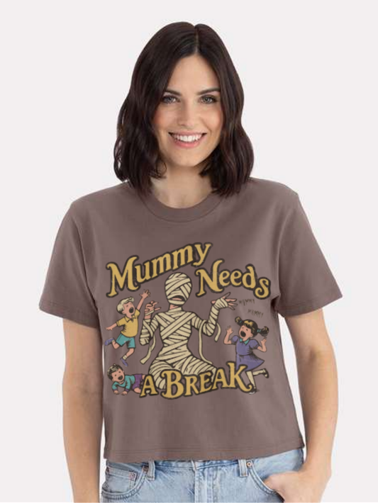 Mummy Needs A Break Graphic Boxy Tee