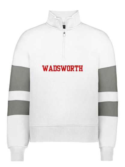 Wadsworth Embroidered Women's Fleece Sport Stripe Quarter-Zip Pullover