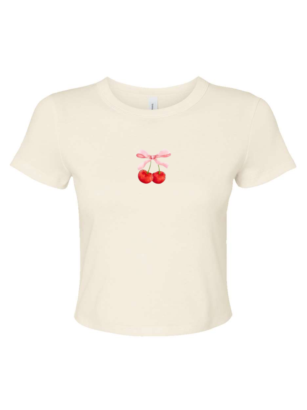 Cherry Coquette Bow Bella + Canvas Graphic Micro Rib Baby Tee