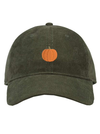 Dainty Pumpkin Embroidered Corduroy Hat