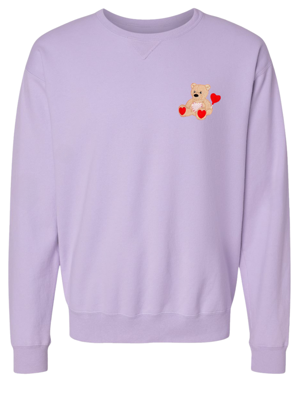 Love You Beary Much Embroidered Comfort Wash Crewneck Sweatshirt