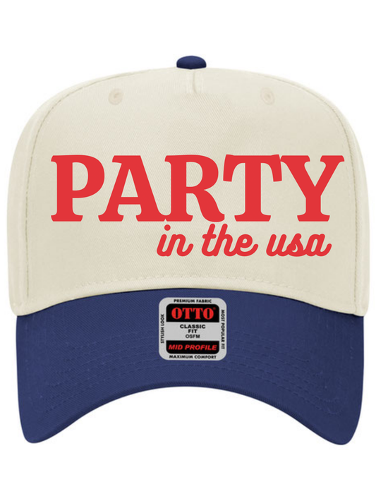 Party In The USA Embroidered 5 Panel Otto Trucker Hat