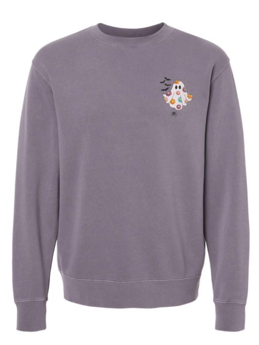 Floral Ghost Embroidered Sweatshirt