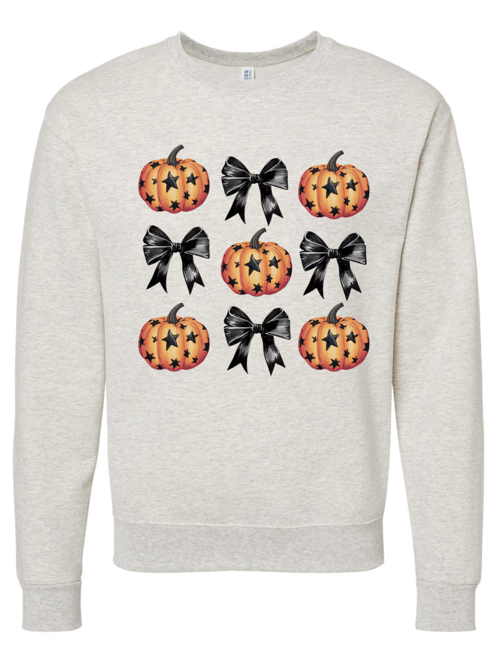 Pumpkin Black Bow Crewneck Graphic Sweatshirt