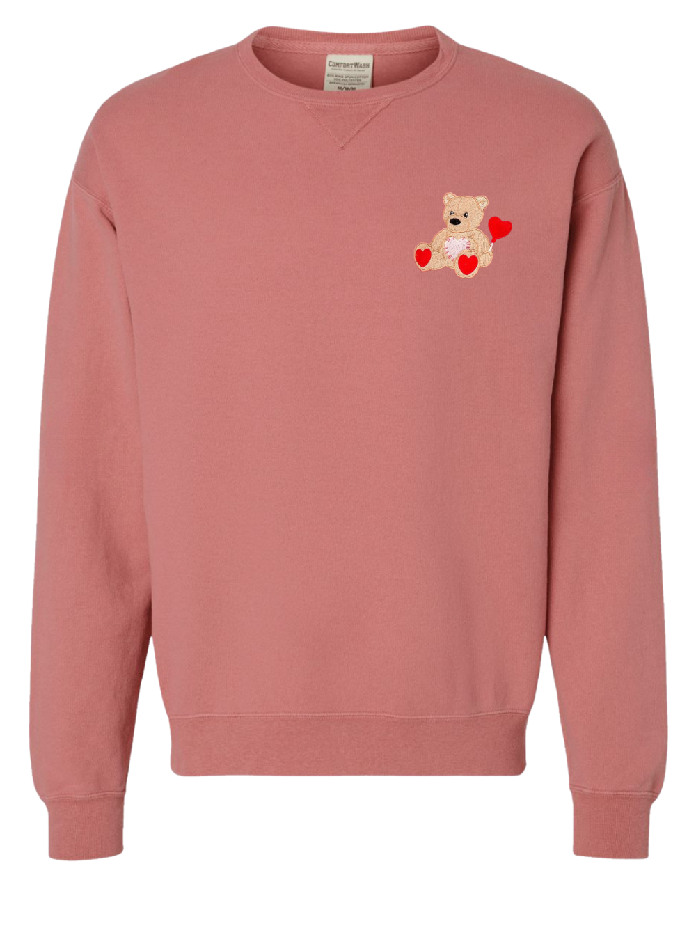 Love You Beary Much Embroidered Comfort Wash Crewneck Sweatshirt