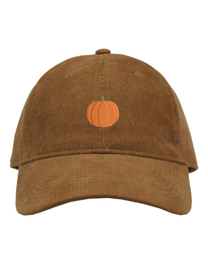 Dainty Pumpkin Embroidered Corduroy Hat