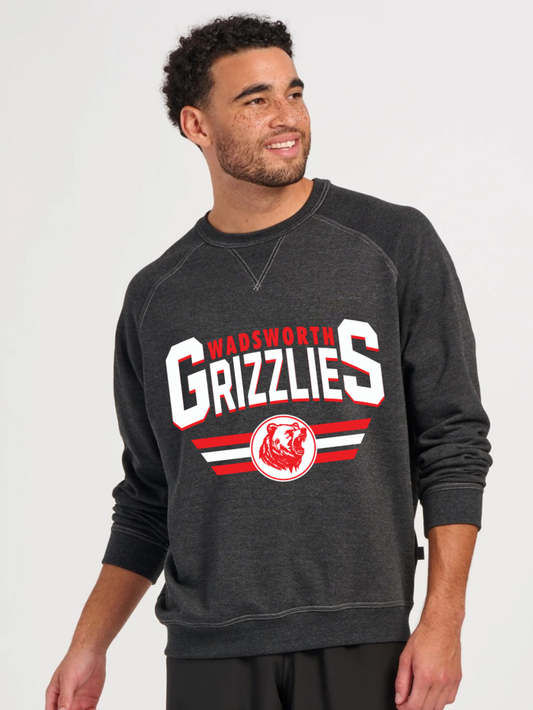 Wadsworth Grizzlies Printed Men's French Terry Crewneck Sweatshirt