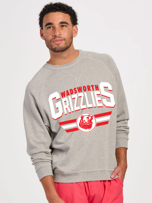 Wadsworth Grizzlies Printed Men's French Terry Crewneck Sweatshirt