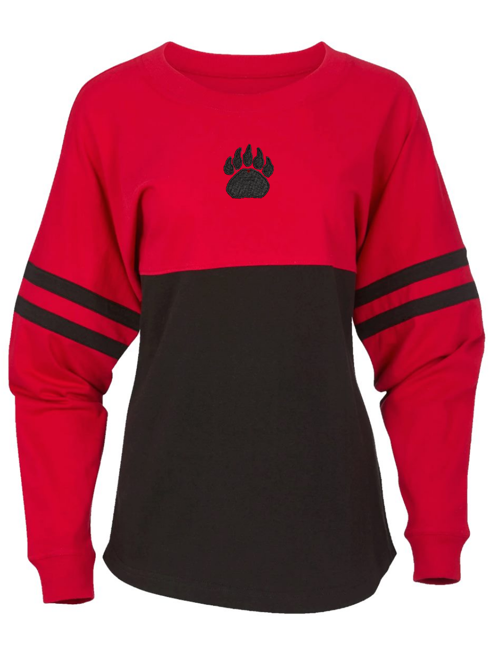 Wadsworth Paw Embroidered Women's Long Sleeve Retro Jersey T-Shirt