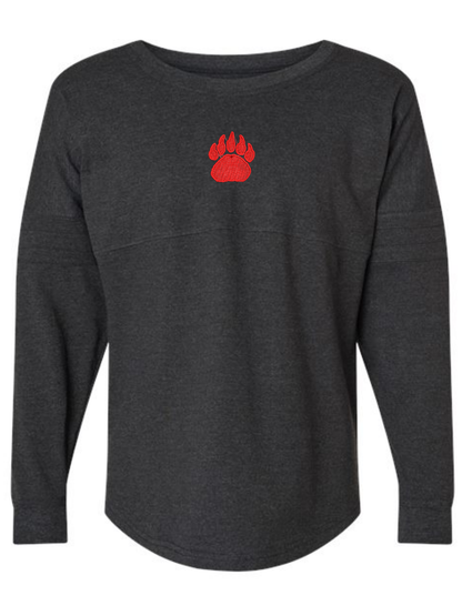 Wadsworth Paw Embroidered Women's Long Sleeve Retro Jersey T-Shirt