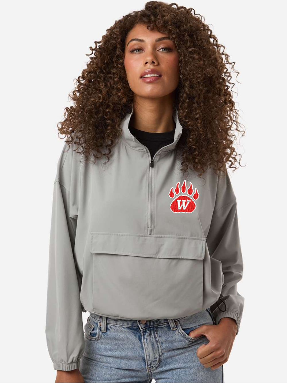 Wadsworth Embroidered Women's Windbreaker Quarter-Zip Pullover