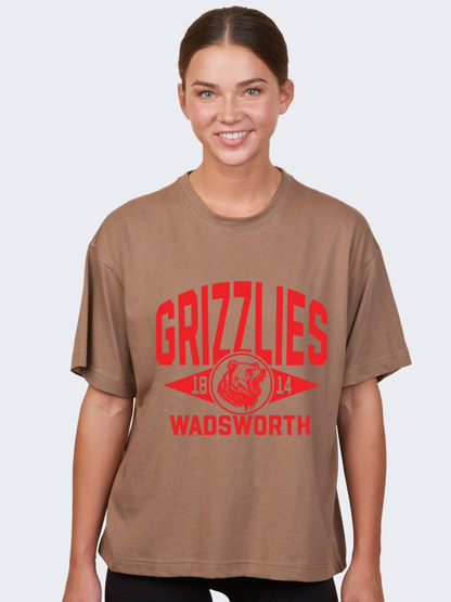 Wadsworth Grizzlies Printed Ladies Boxy Tee