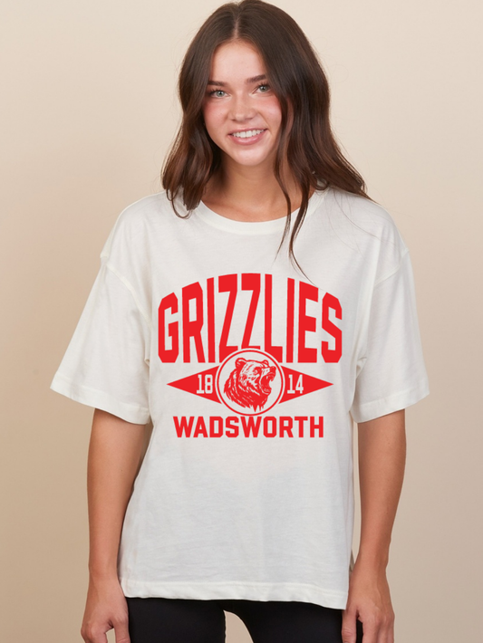 Wadsworth Grizzlies Printed Ladies Boxy Tee
