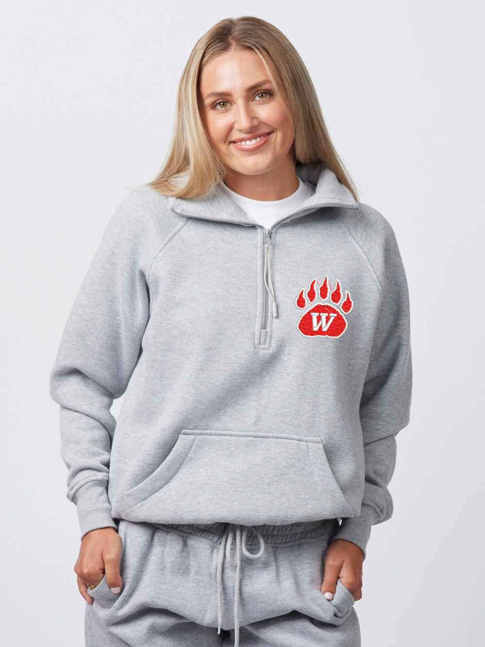Wadsworth Embroidered Ladies Boxy Half Zip Fleece