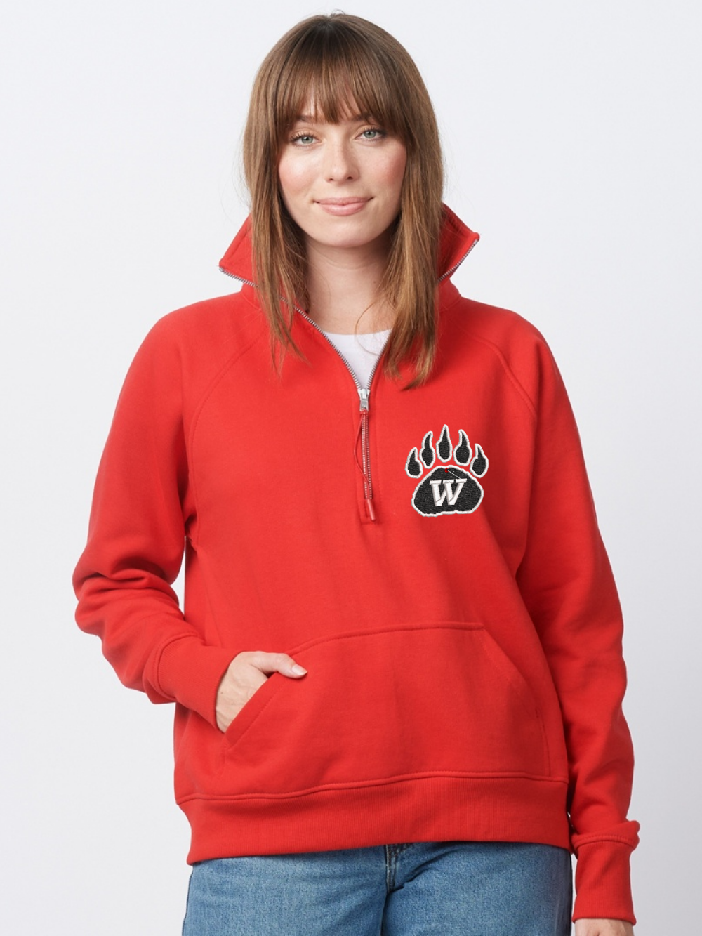 Wadsworth Embroidered Ladies Boxy Half Zip Fleece