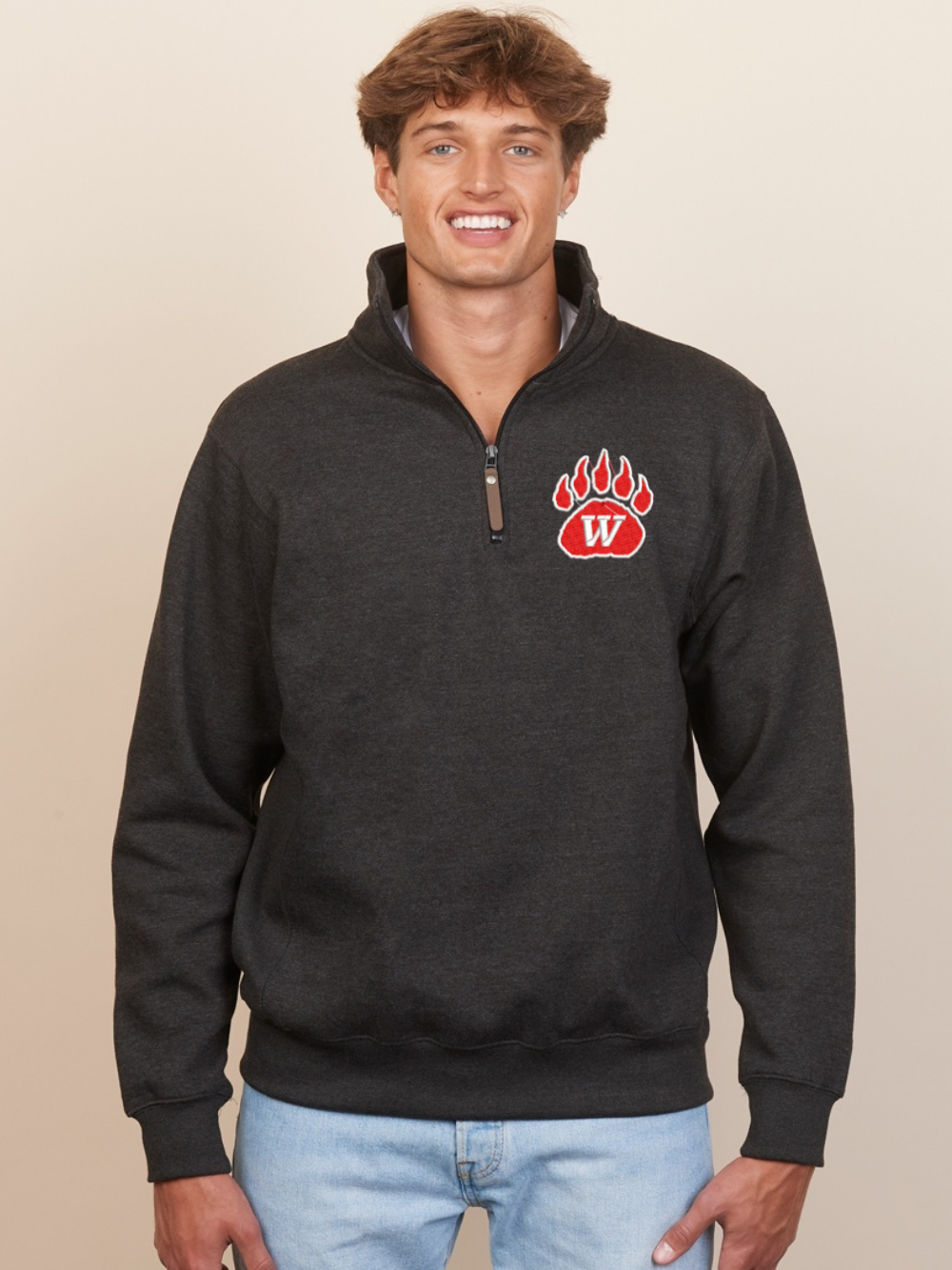Wadsworth Embroidered Adult Quarter Zip Fleece Pullover