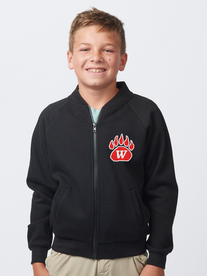 Wadsworth Embroidered Youth Full Zip Fleece Bomber Jacket