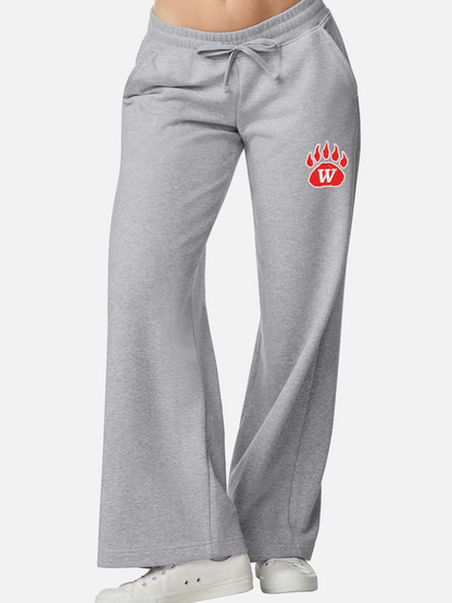 Wadsworth Embroidered Women's French Terry Wide Leg Pants