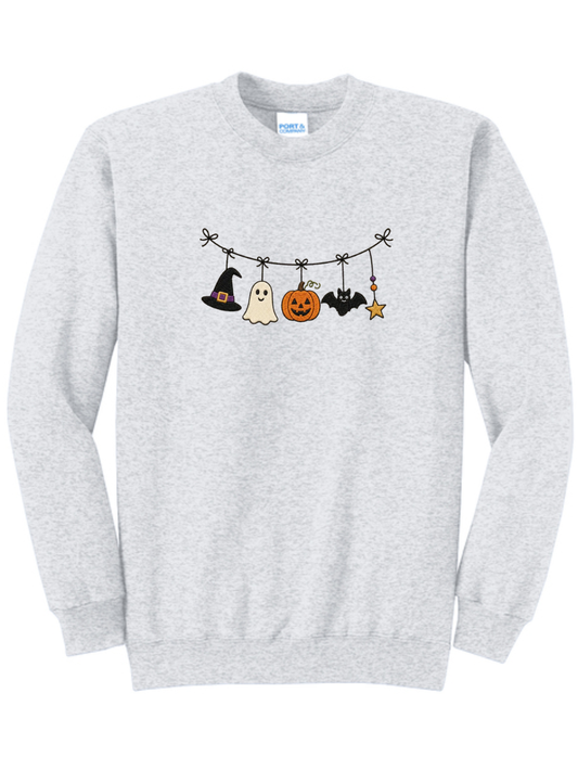 Halloween Treats Embroidered Crewneck Sweatshirt