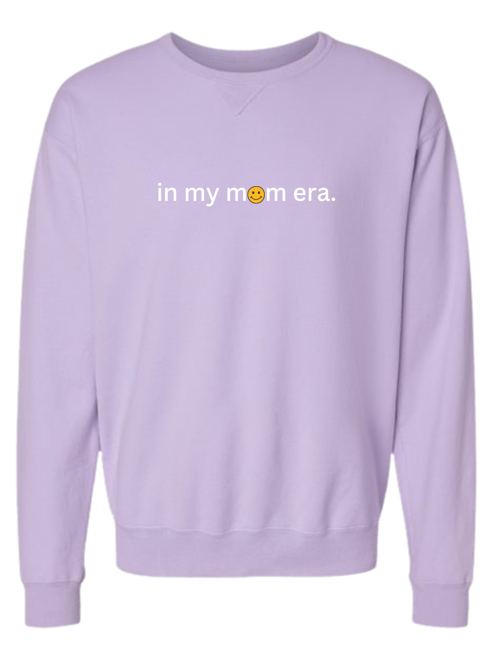 In My Mom Era Smiley Face Embroidered Garment-Dyed Crewneck Sweatshirt