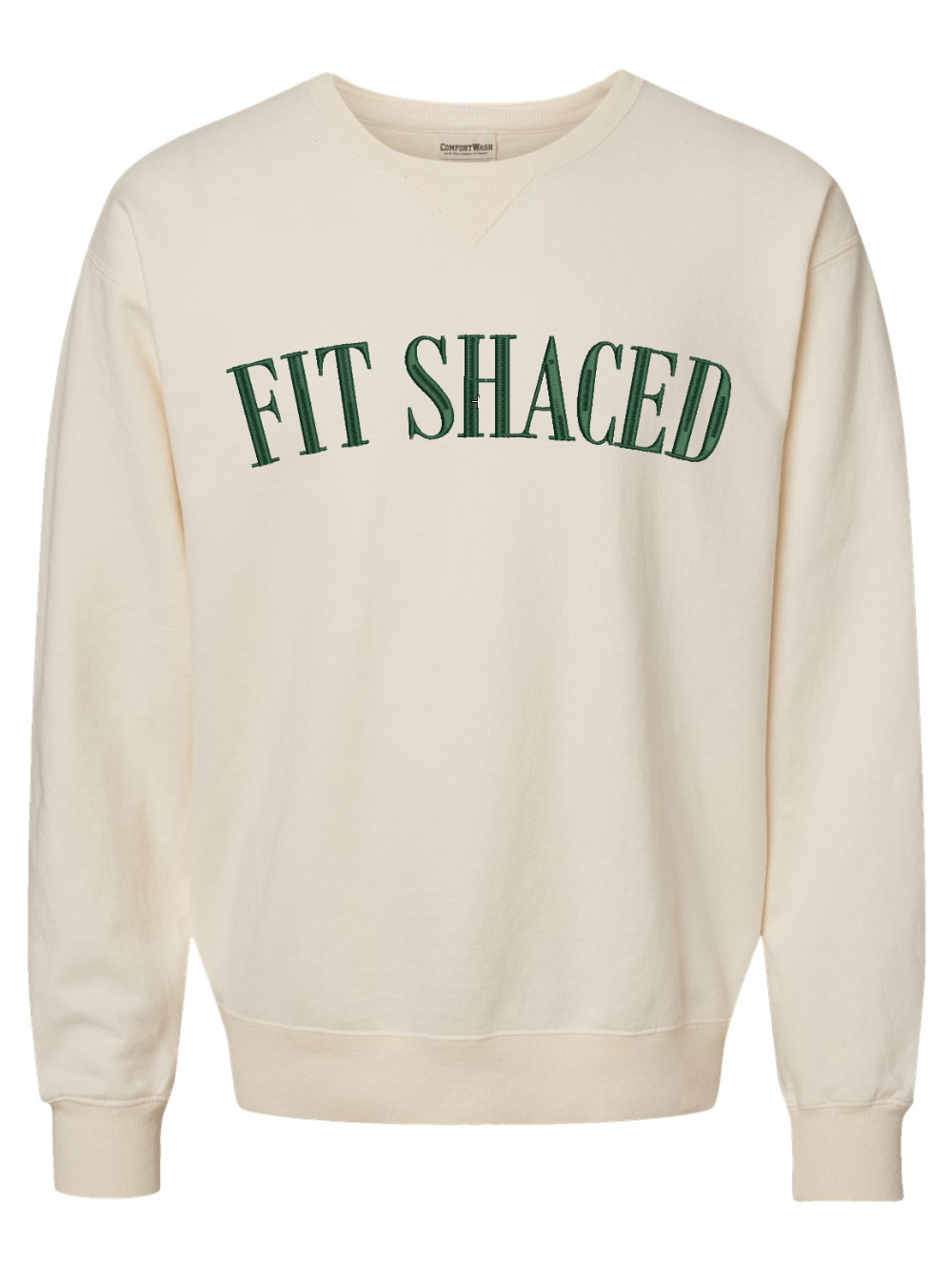 Fit Shaced Embroidered Garment-Dyed Crewneck Sweatshirt