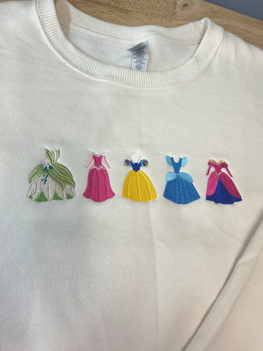 Princess Dresses Embroidered Eco Crewneck Sweatshirt