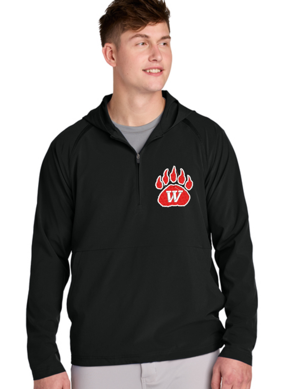 Wadsworth Embroidered Sport-Tek® Repeat 1/2-Zip Long Sleeve Hooded Jacket