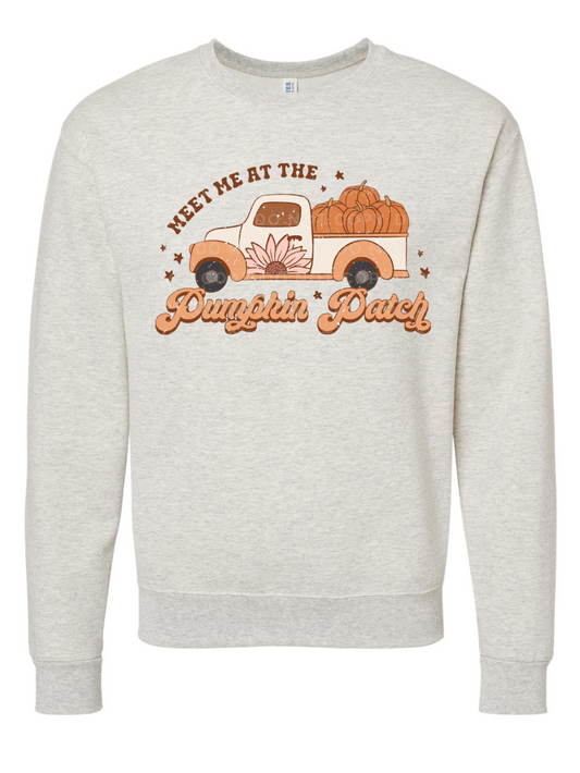 Meet Me At The Pumpkin Patch Crewneck Graphic Sweatshirt