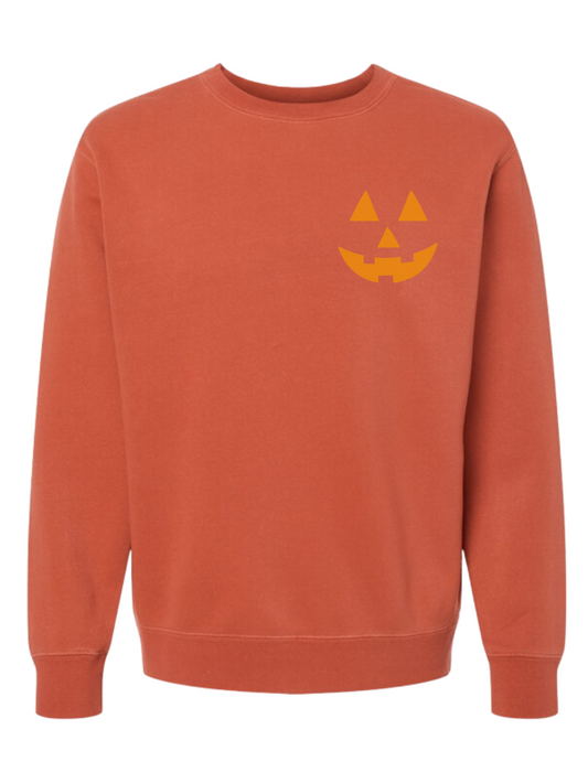 Pumpkin Face Embroidered Sweatshirt